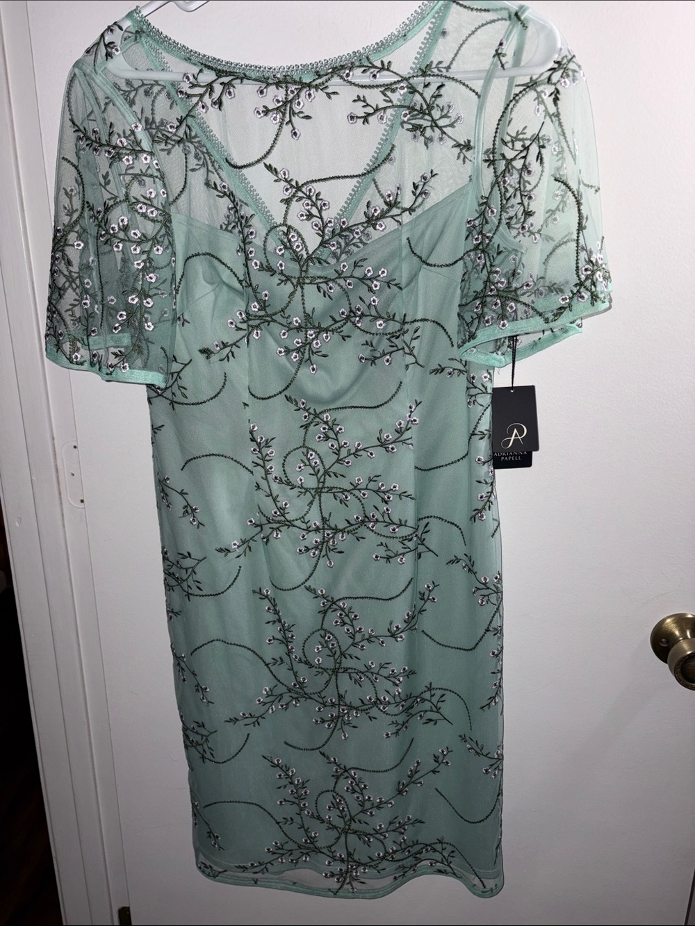 Adrianna Papell Mid Mint Green Formal Dress
